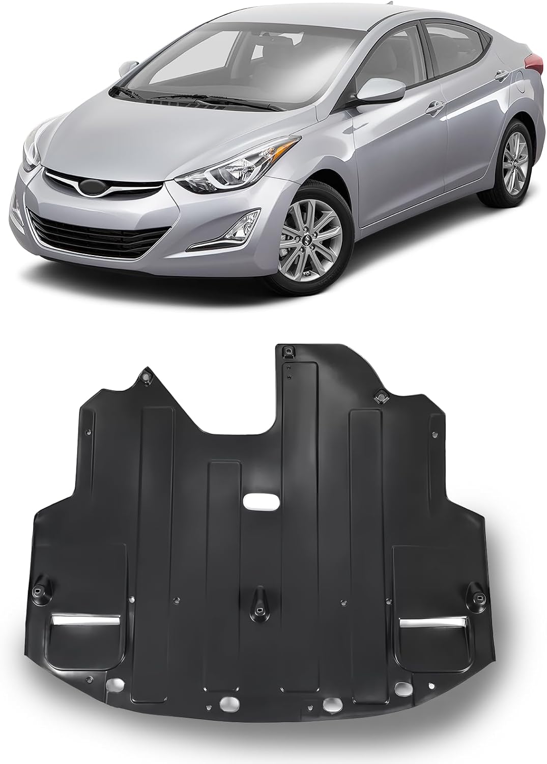 CarPartsDepot Front Engine Splash Shield Compatible with Hyundai 2014-2016 Elantra Engine Under Cover