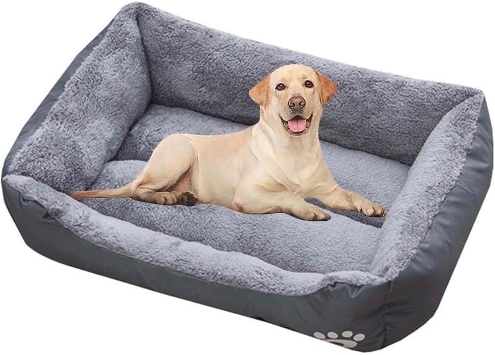 DAN HOM Premium Dog Bed, Large Dog Bed, Dog Sofa Bed - Plush Pet Lounger for Ultimate Relaxation and Support, Easy to Clean and Durable for Long-Lasting Joyful Naps,LARGE(70X55) cm Colour (Grey)