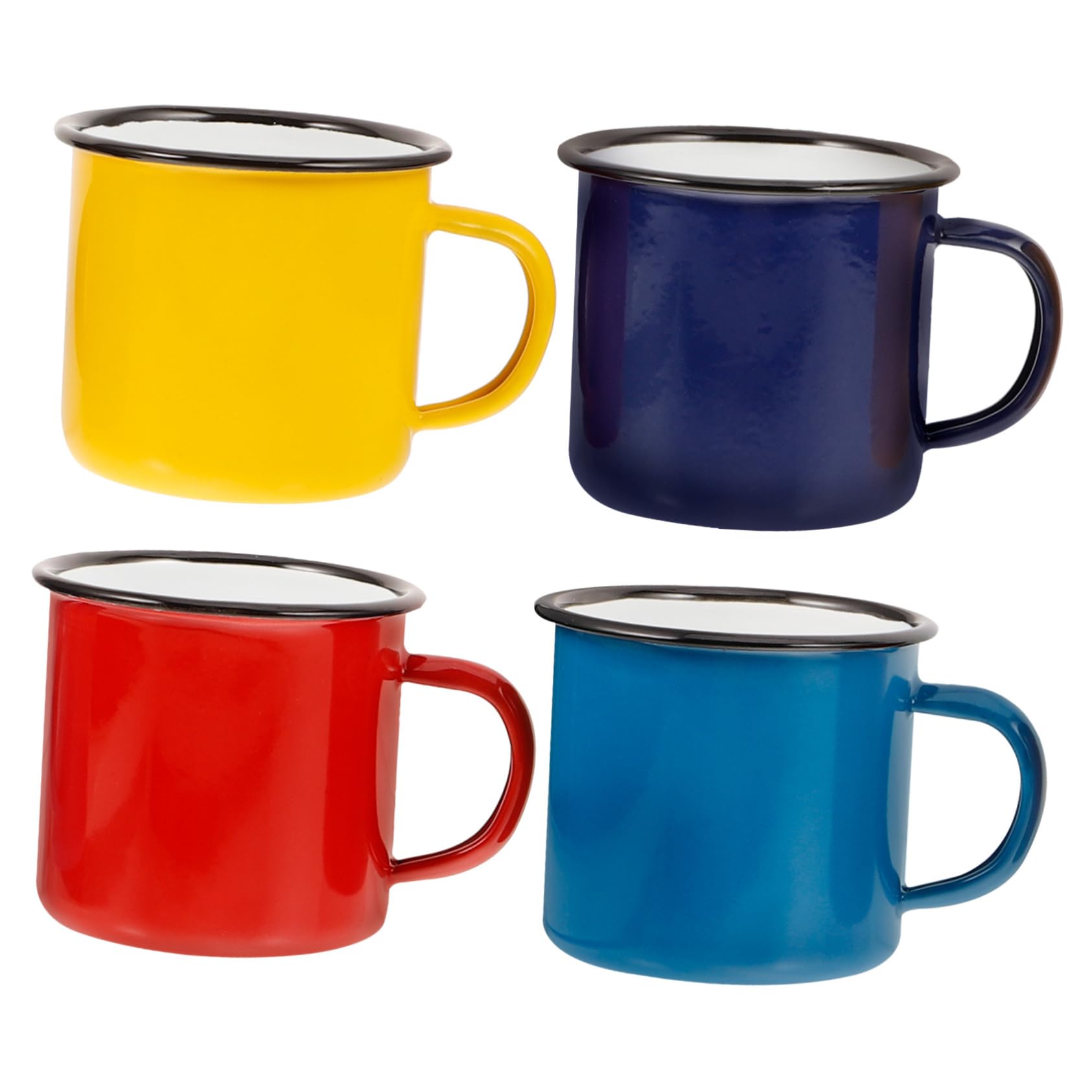 UPKOCH 4stücke Vintage-emaille-trinkbecher Emaille-kaffeebecher Traditionelle Wasserbecher aus Sicherem Material Gefertigt Einfach zu Reinigen für Camping Reisen Büros Familien