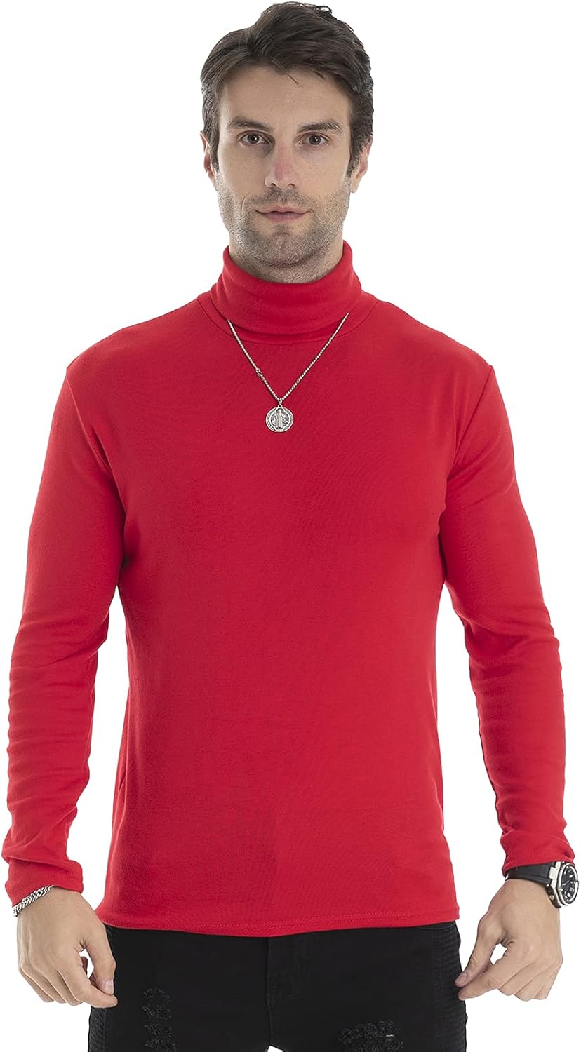 Men's Slim Fit Lightweight Long Sleeve Knitted Pullover Top Turtleneck Sweater T-Shirt - Image 2