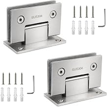 Set of 2 Hinges for Glass Shower Door 90 Degree Pivot Hinge Stainless Steel Glass 304 Frameless Bathroom Door Hinge 8-12MM Suitable Brushed Silver