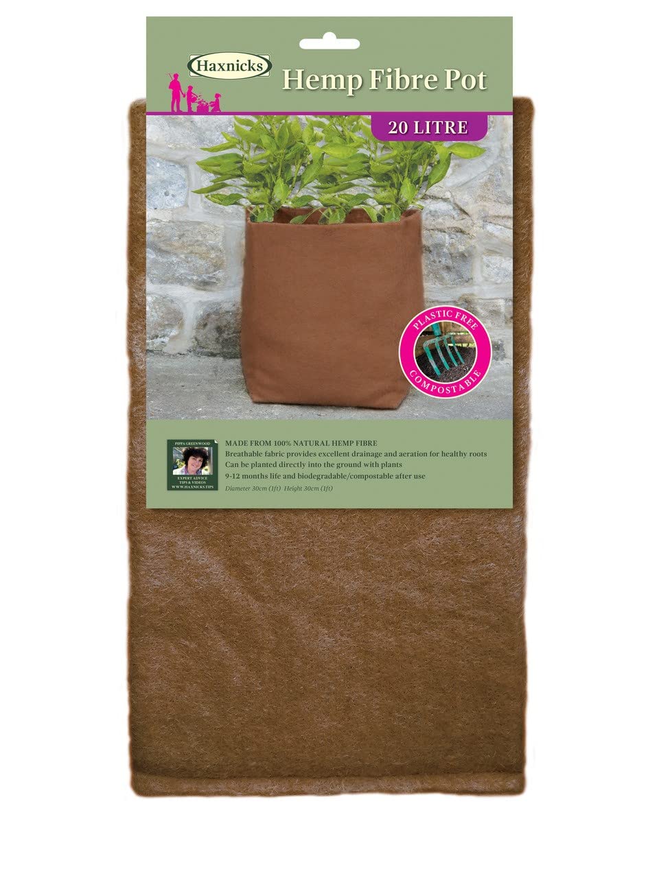 Haxnicks Donica konopna | 20 l | HEMP020101, brązowa