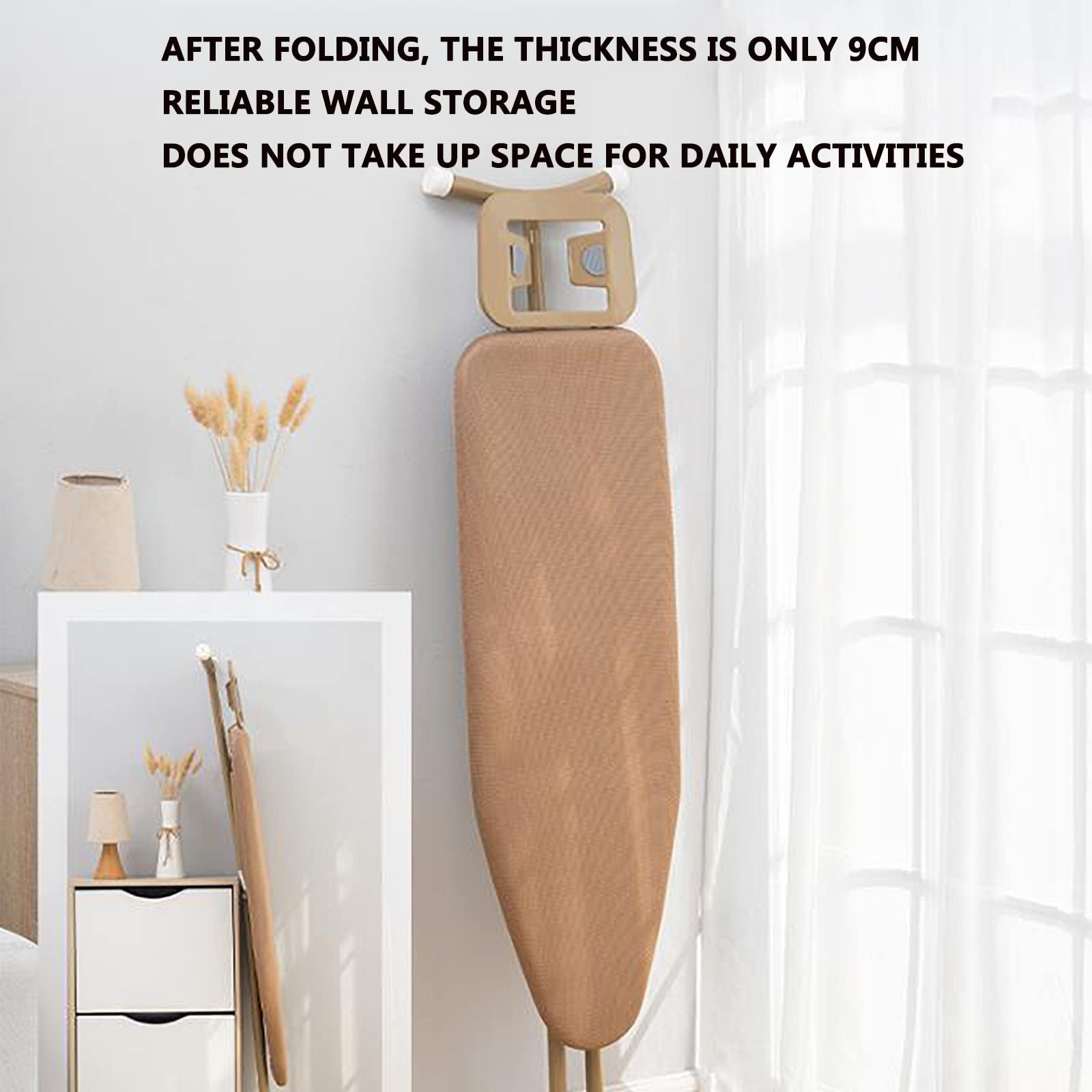 Tablas de Planchar, Tabla de Planchar, Tabla de Planchar compacta y Plegable de tamaño Completo con Altura Ajustable de 8 Niveles y área Grande en Forma de U, Marco de Soporte en Form