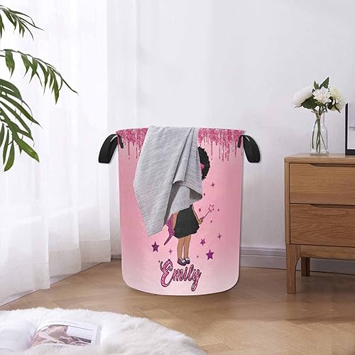 Miniatura 6 de Cesta de lavandería con estampado de mariposa de princesa niña, cesta de lavandería personalizada con tu nombre de diseño, juguetes y cestas de