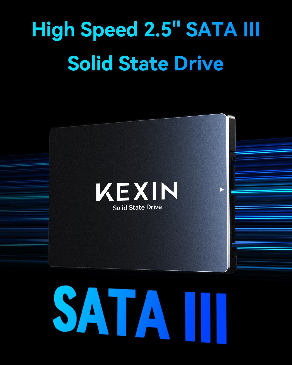 KEXIN SSD Interne SATA III 2,5" 128 Go – Jusqu'à 450 Mo/s en Lecture et 330 Mo/s en écriture SSD Haute Vitesse pour Ordinateur Portable et PC de Bureau - 5