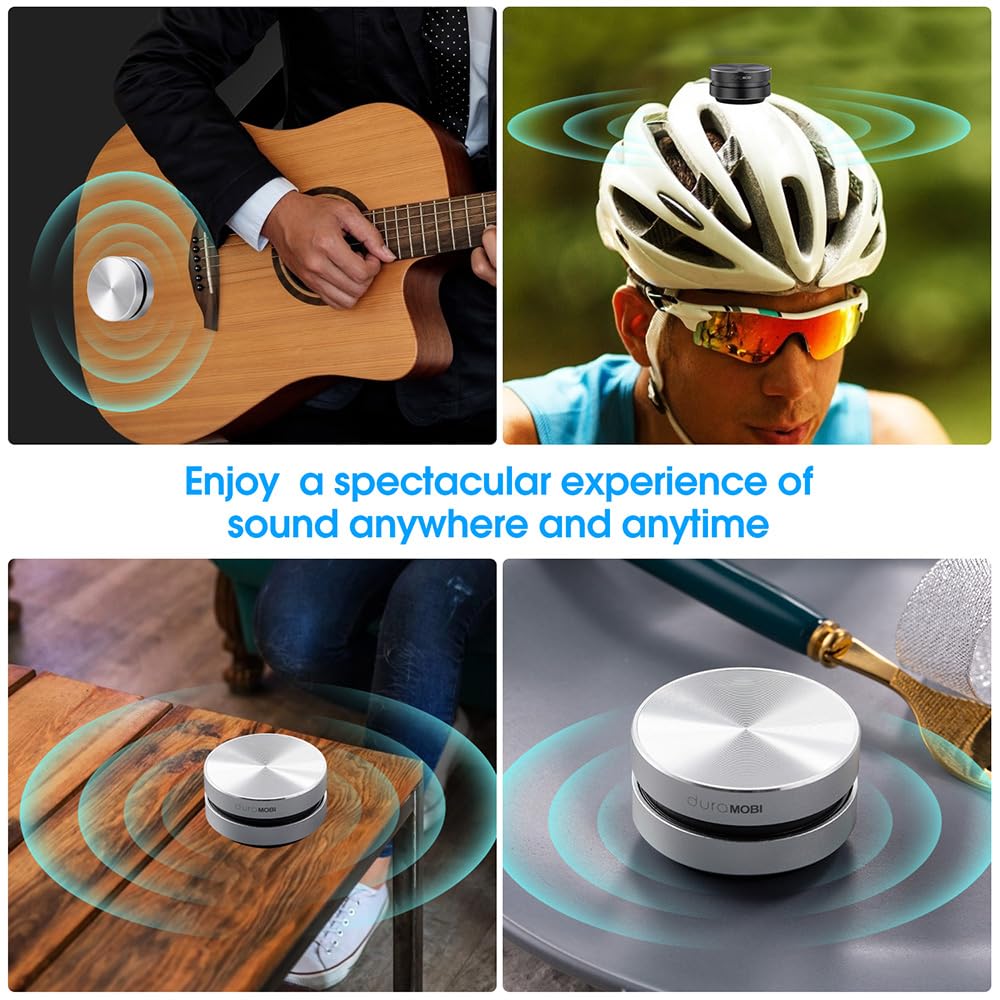 duraMOBI - Altavoz inalámbrico estéreo TWS de conducción ósea portátil y compacta, mini caja de sonido con función de absorción magnética, altavoz inalámbrico BT