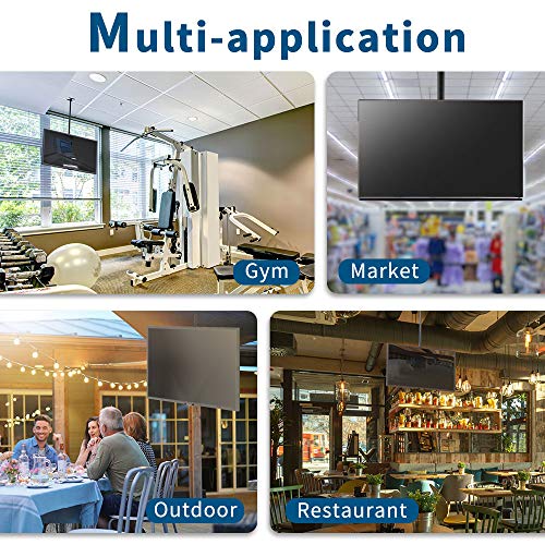 Tv Ceiling Mount Adjustable Bracket,Tv Wall Mount Bracket Fits 32-65 Inch Lcd Led 4K Tvs, Flat Screen Display, Adjustable Height Telescoping Tilt And Swivel, Up To 150Lbs, Vesa 800X300Mm, Black #TOP6