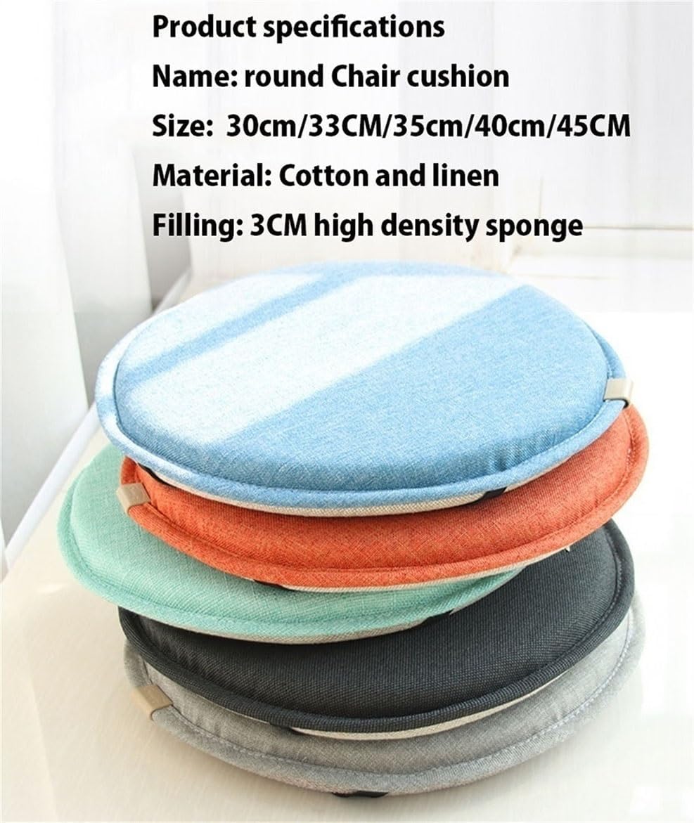 Round Seat Cushion, Set of 1/2/4 High Stool Round Chair Cushion Sponge Seat Pad Round Stool Chair Pad with Ties (Color : Golden Orange, Size : 45 * 45cm(Set of 2))
