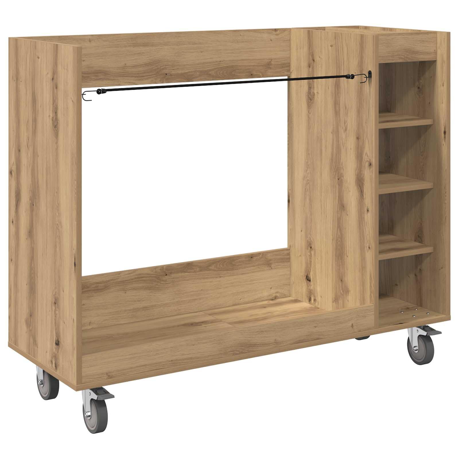 Armoire de Golf avec Roue Chêne Artisanal 120 x 45 x 98 cm Marron 30 KG
