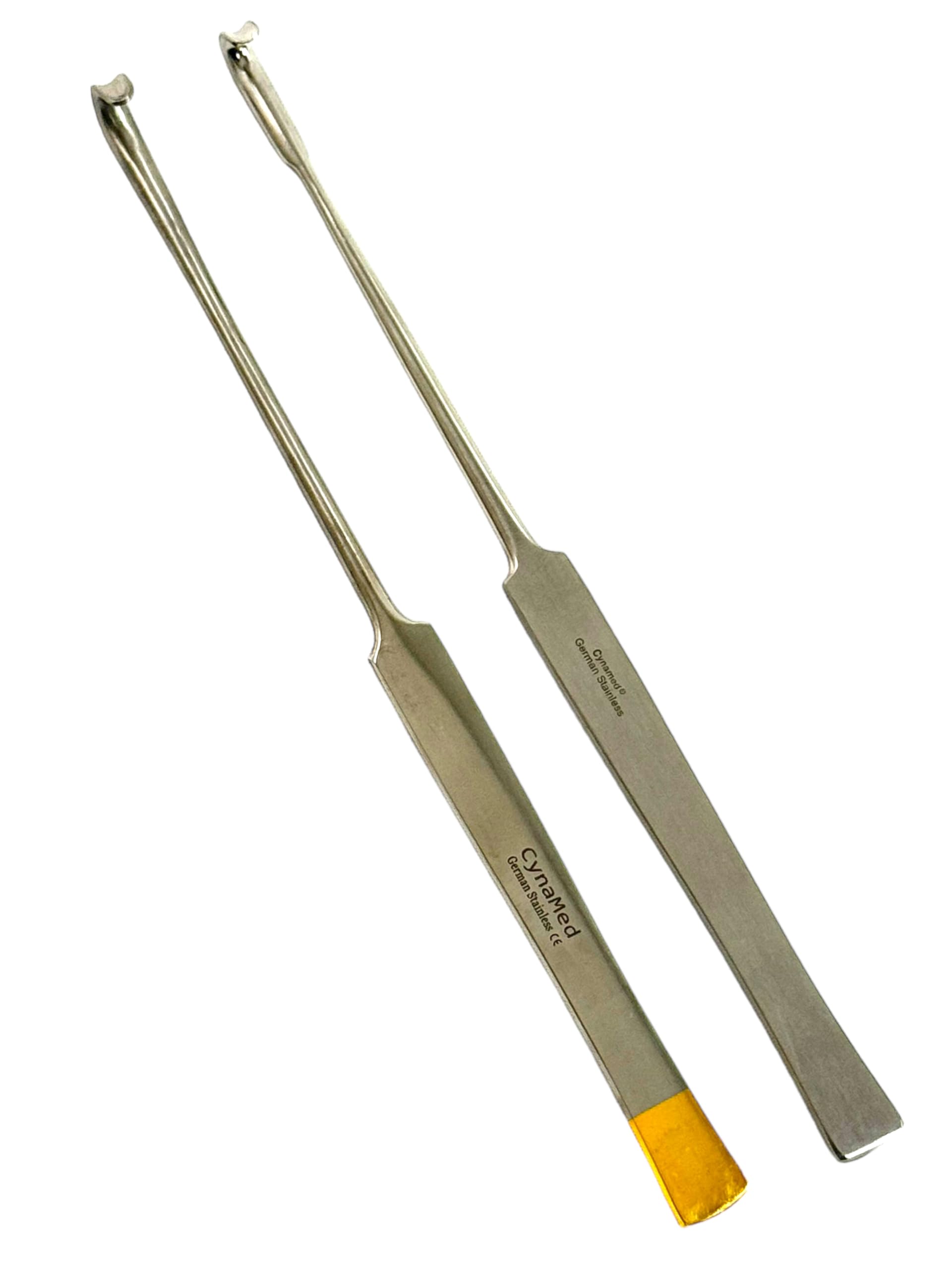 Set of 2-8in Spay Snook Hook with Flat Handle & Smooth Finish - Veterinary Spay Tool - Animal Ovaries Removal Hook - German Stainless Steel Construction