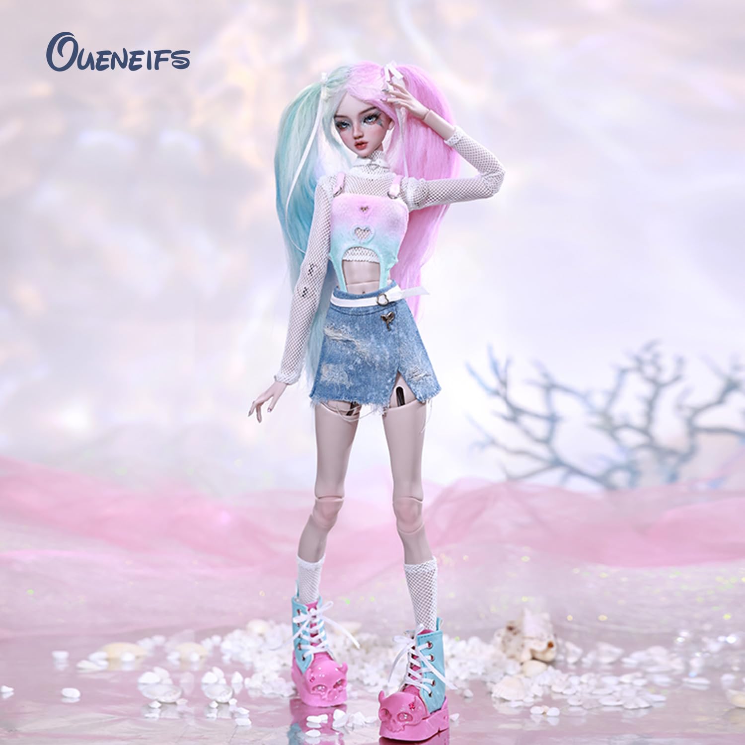 Oueneifs UNA 1/4 BJD Doll Fashion Lady Attractive Candy Color Style Ball Jointed Doll Resin Toy for 15+ Year Old - Image 3