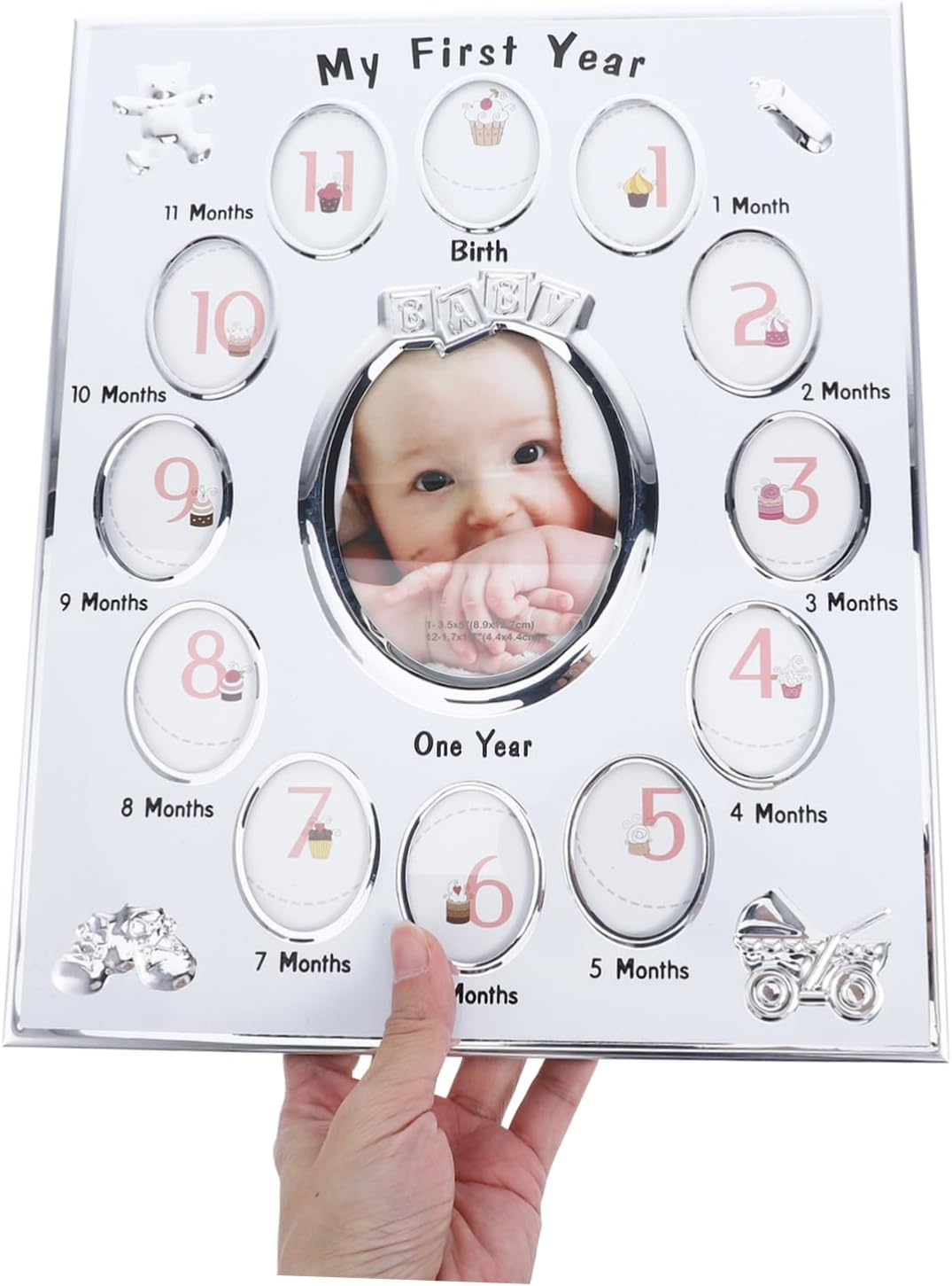 1Pc Months Photo Frame for Growth Record Unique Cartoon Design Birthday Display Rack White Cherish Milestones Create Lasting Memories image 3
