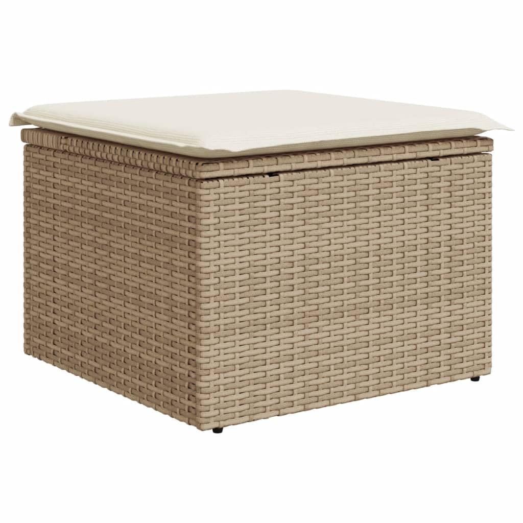 Set Divano da Giardino 10 pz con Cuscini Beige in Polyrattan, Set Giardino Esterno, Divano da Giardino, Salotto da Esterno, Set da Giardino, Arredo Giardino