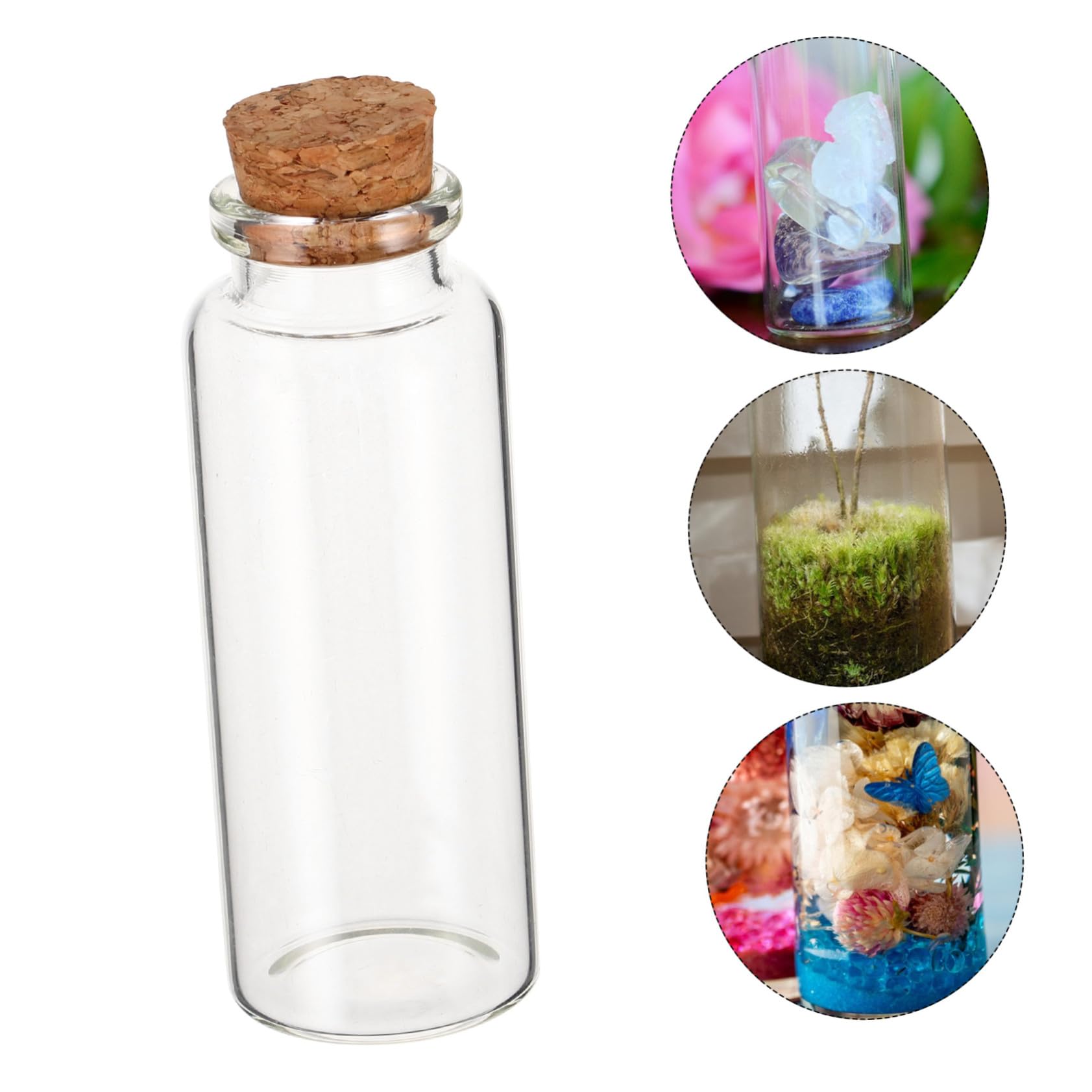 Alipis Kleiner Glasfläschchen mit Korken 40ml, 50 Stück für Deko