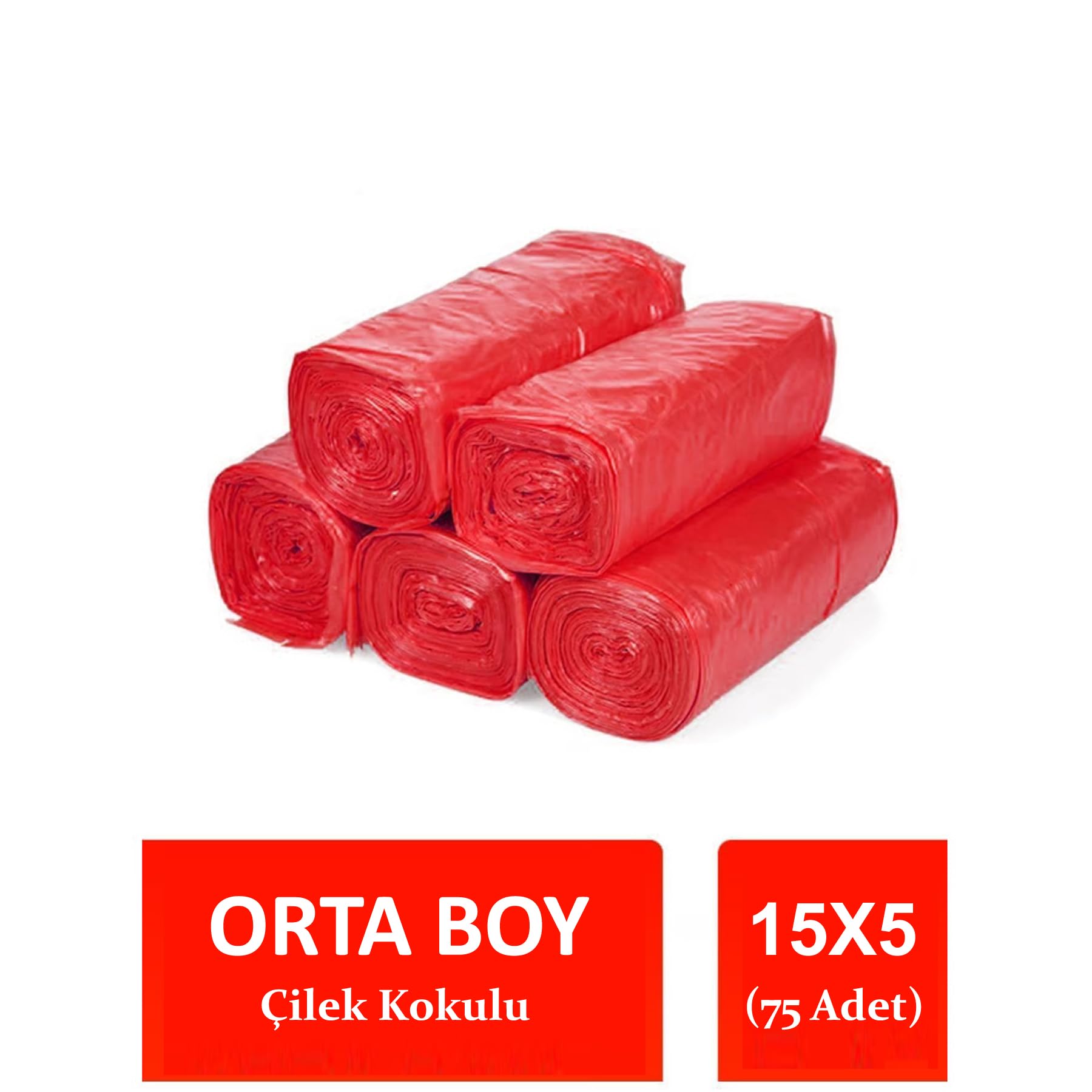 Büyük Boy Çöp Poşeti Çilek Kokulu Pembe Renkli 50 Adet Çöp Torbası Sızdırmaz Tabanlı Dayanıklı ve Yırtılmaya Karşı Güçlü Yüksek Taşıma Kapasitesi Hijyenik ve Pratik Günlük Kullanım için