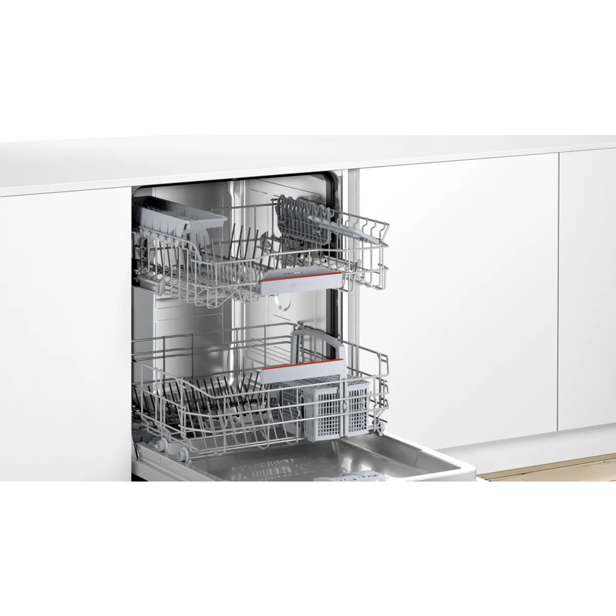 Bosch SMV4EAX28E, seria 4, inteligentna zmywarka do naczyń, w pełni zintegrowana, 60 cm, kosz na sztućce, zmywarka do naczyń, wyprodukowano w Niemczech, wyjątkowo cicha, ekstra suszenie, asystent