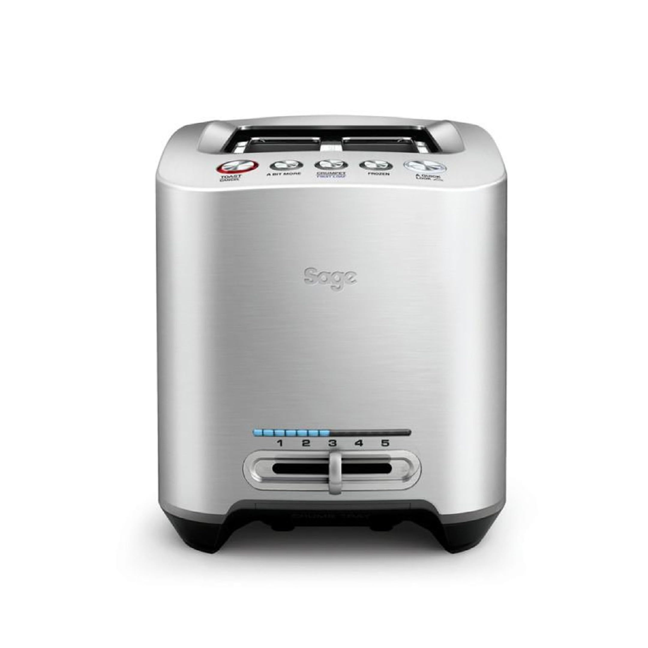 Sage - The Smart Toast - Tostapane Intelligente a 2 Fette - Alluminio Spazzolato | 2 Fessure Extra-Larghe, Controllo Doratura Variabile, Funzioni a Bit More, Lift e Look e Bagel; Abbassamento Automatico