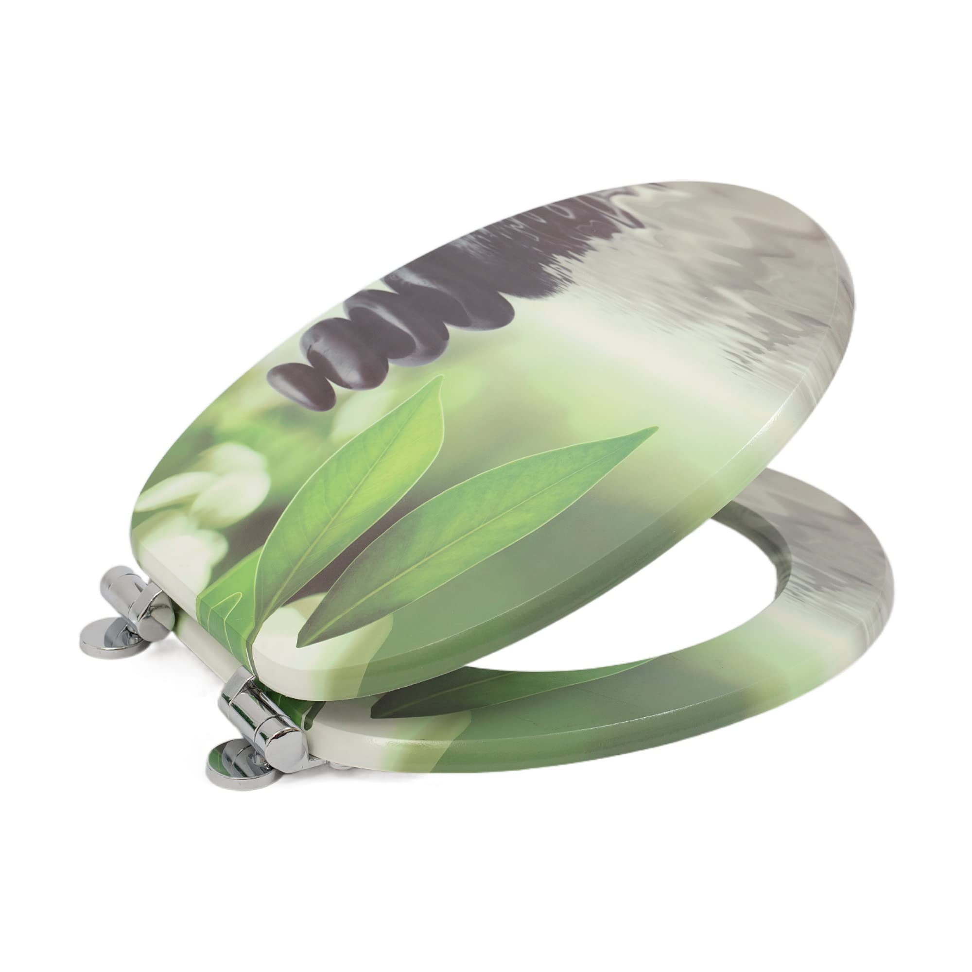 SINOBATH Sedile WC con abbassamento automatico, nucleo in legno MDF, chiusura a cerniera Softclose