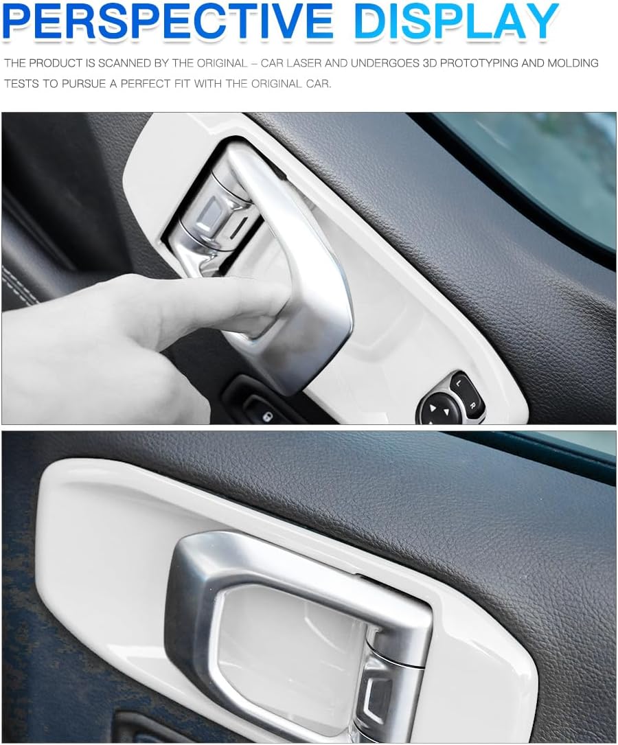 Barong for Jeep JL Inner Door Handle Bowl Cover Decor Trim for 2018-2025+ Jeep Wrangler JLU Gladiator JT 4xe Interior Accessories White 4PCS