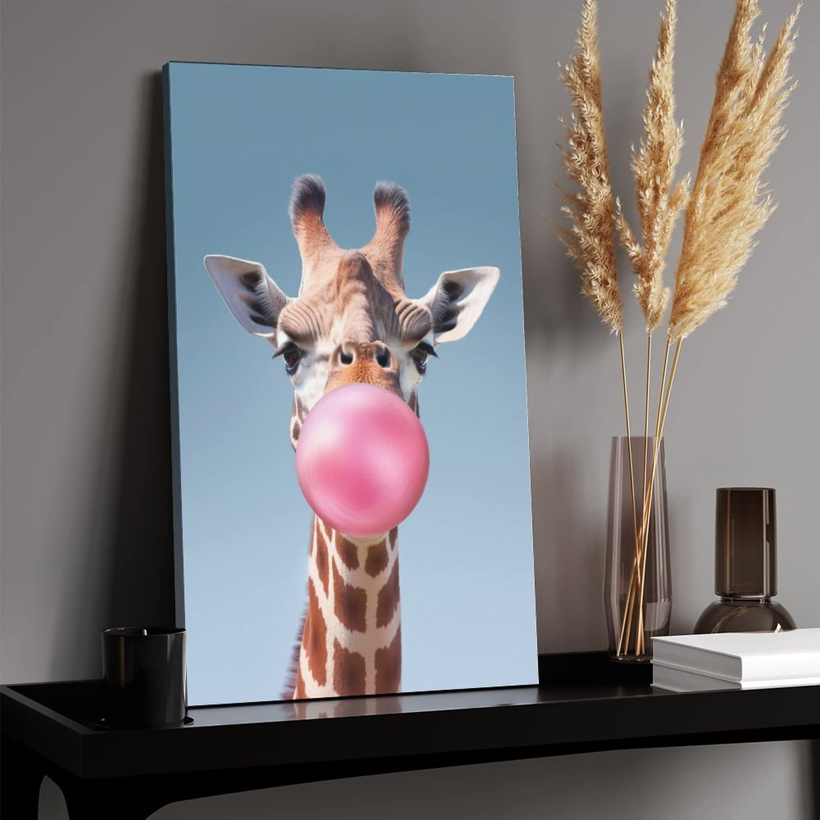 Amazon.co.jp: 絵画 風船を飛ばすキリン インテリア 絵画 アート