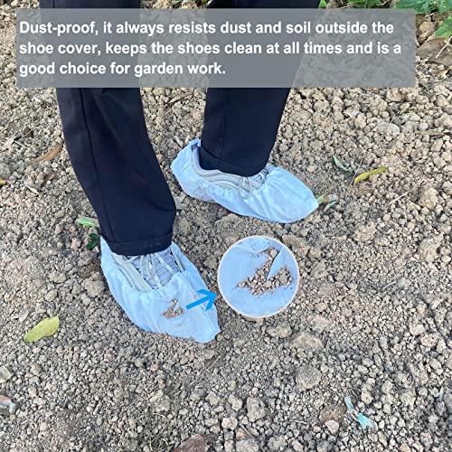 Sunshine post Shoe Covers Disposable,200Pack（100 Pairs）Boot Covers Waterproof Non Slip -Resistant One Size Fits Most for Rain Cleaning Indoor Floor Protection,White - Thumbnail 6