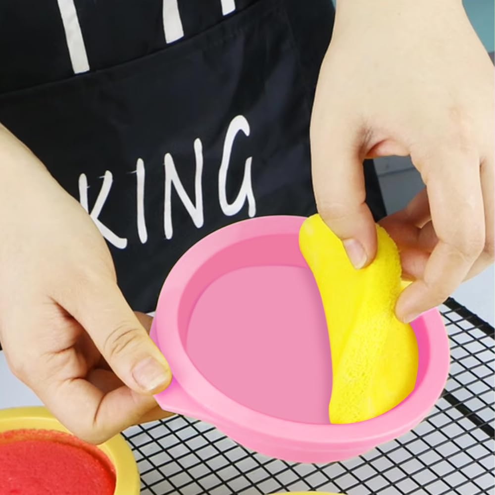 4 Stück Runde Silikon-Backformen, 15 Cm Durchmesser – Hitzebeständig Bis 230°C, Für Kuchen & Desserts
