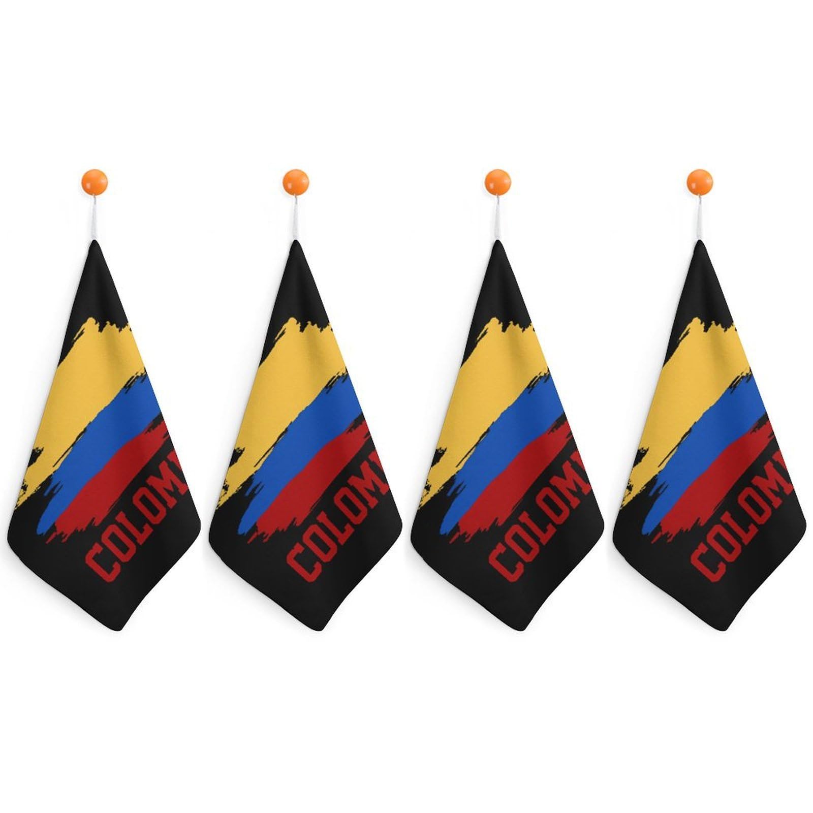 TXFBTRFSA Colombia Flag Hand Towels with Hanging Loop Kitchen Towel Handkerchiefs Cleaning Cloths