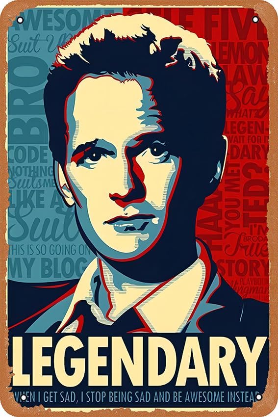 Barney Stinson - Póster de metal con texto en inglés How I Met Your Mother de Barney Stinson How I Met Your Mother para el hogar, bar, hombre,