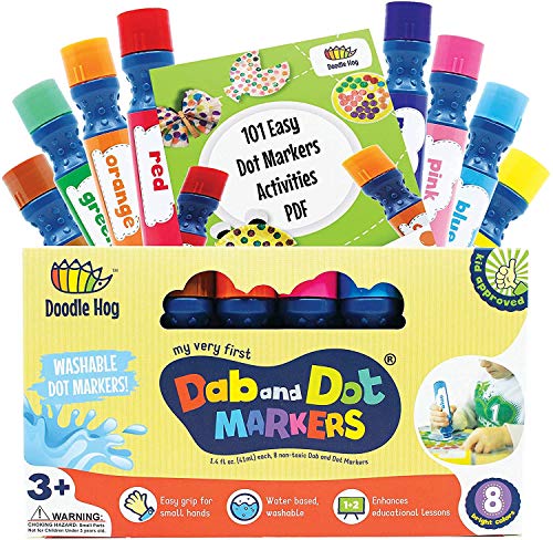 DOODLE HOG Washable Dot Markers for Toddlers 1-3...