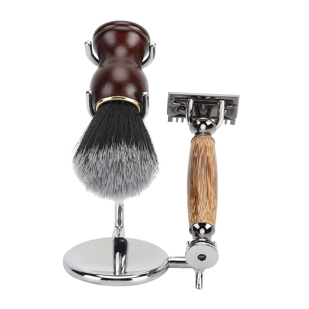 Supporto Per Rasoio E Pennello Barba Curvo, Placcatura in Metallo Supporto Barba Classico Rasoio Manuale Pennello Barba Supporto Per Ciotola Di Sapone Galvanotecnica Supporto Barba Meta