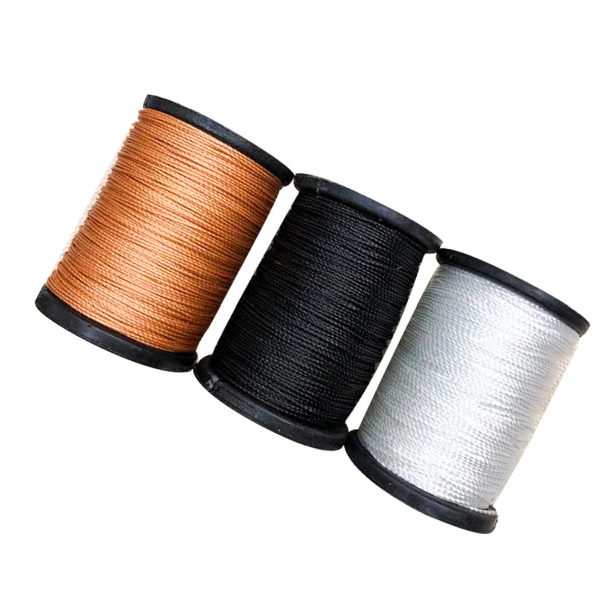 3 Rotoli Filo Da Calzolaio Cerato – 100 M Ciascuno, Nero/Bianco/Marrone, Diametro 0,6 Mm Per Cucito A Mano E Macchina