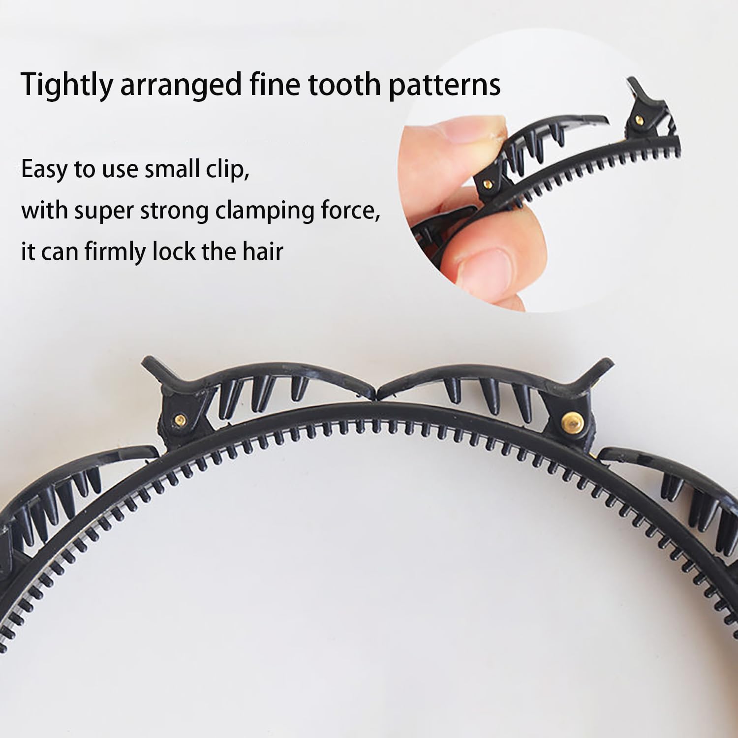 2 cerchietti per capelli con fermagli,Cerchietti con Clip, fermagli per capelli intrecciati, fermagli capelli, Cerchietto a Forcina 2 Pezzi,