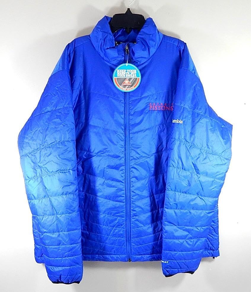 Detroit Pistons Columbia Omni-Heat Mighty Jacket Coat Adult XXL New - Game Used NBA Jackets