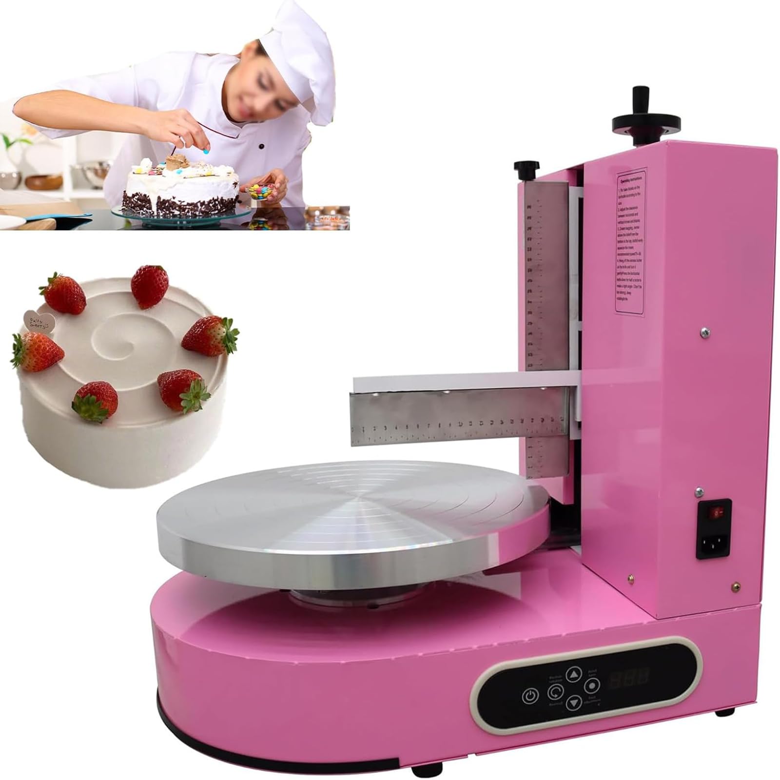 Máquina para Hacer Glaseado de Tartas de Cumpleaños Raspador Tartas Ajustable Ajustable Untar Cubrir Crema Pasteles Raspador Tartas Ajustable 4 a 12 Pulgadas,002