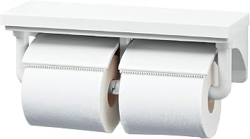LIXIL INAX CF-AA64/BW1 Toilet Paper Dispenser with Shelf, Pure White
