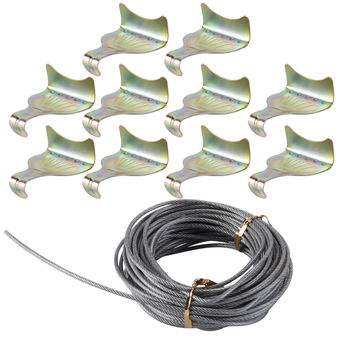 Hoite 10 Pcs Moulding Hook Dado Rail - Brass Plated, Picture Display Hanging System Accessories for Wall Picture Exhibition