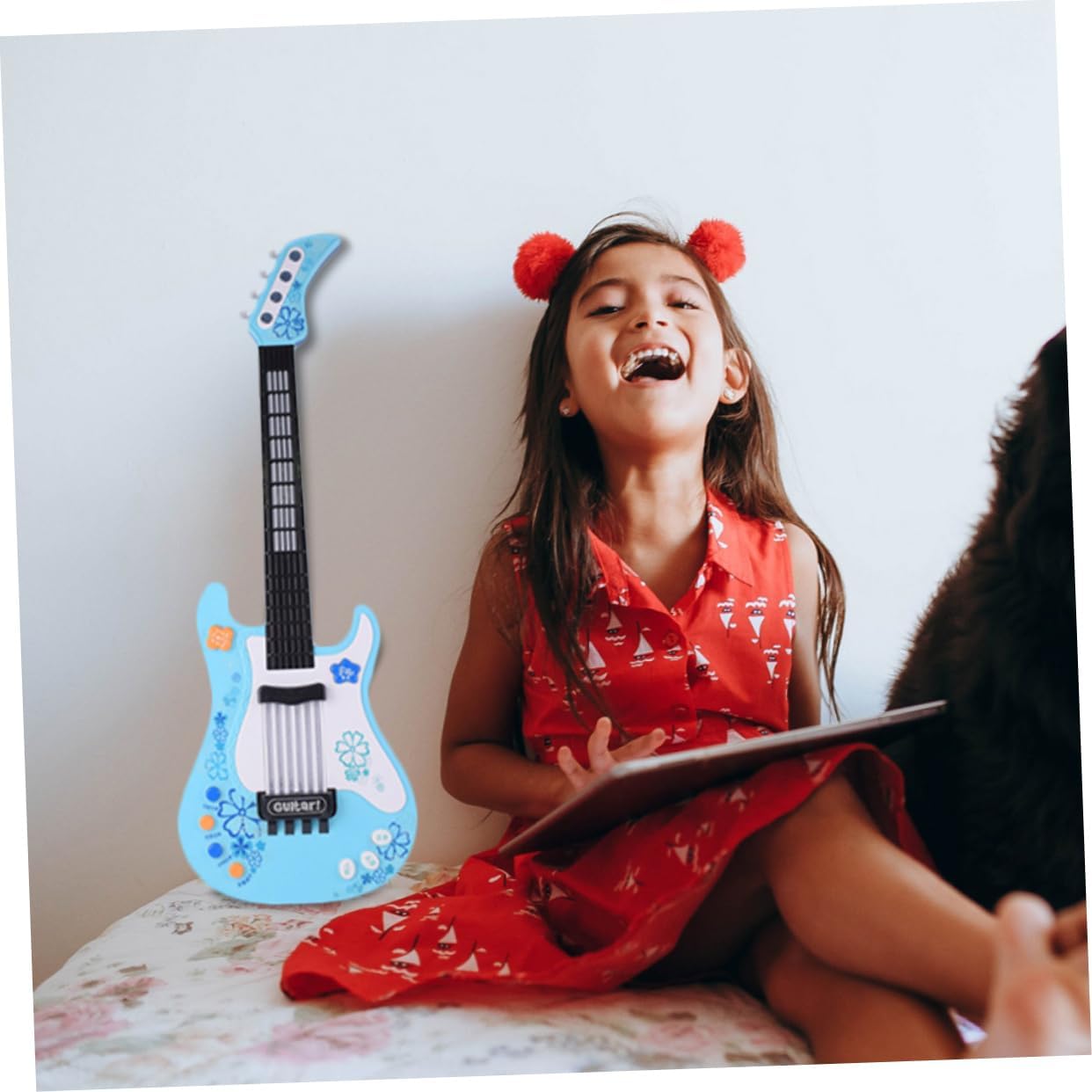 SUPVOX Boys and Girls Electric Guitar Toy Musical Instrument for Beginners Educational Plaything Bright Colors for Indoor Learning and Early Childhood Development