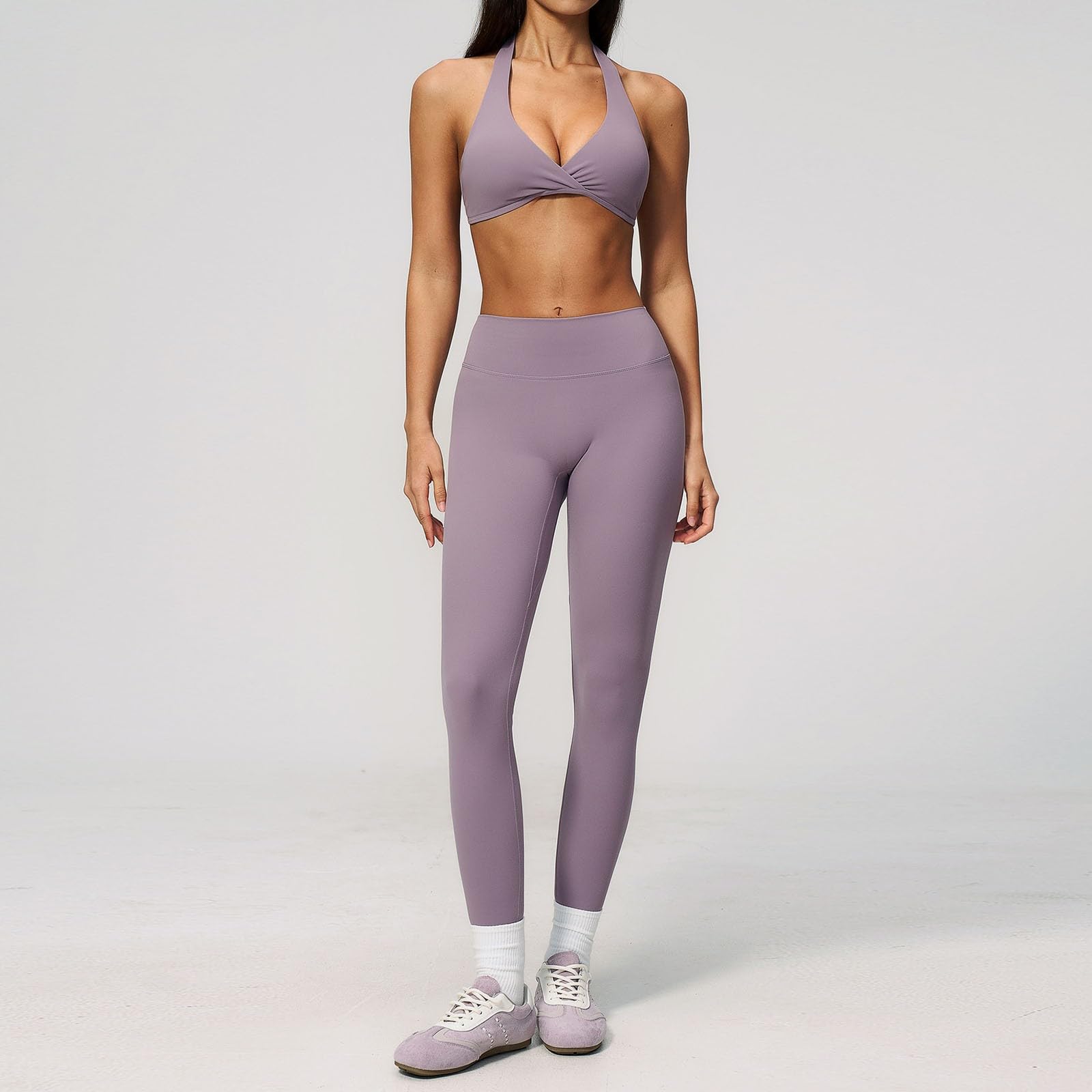 Trajes deportivos para mujer, conjunto de 2 piezas, conjunto de entrenamiento, camiseta deportiva y cintura alta, leggings de yoga, ropa de ocio, ropa deportiva, para el día a día
