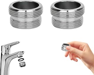 2 Adaptadores de Grifo de Acero Inoxidable – Conector M22 a M24 para grifos de Cocina y baño, Compatible con aireadores, mangueras de jardín y filtros de Agua
