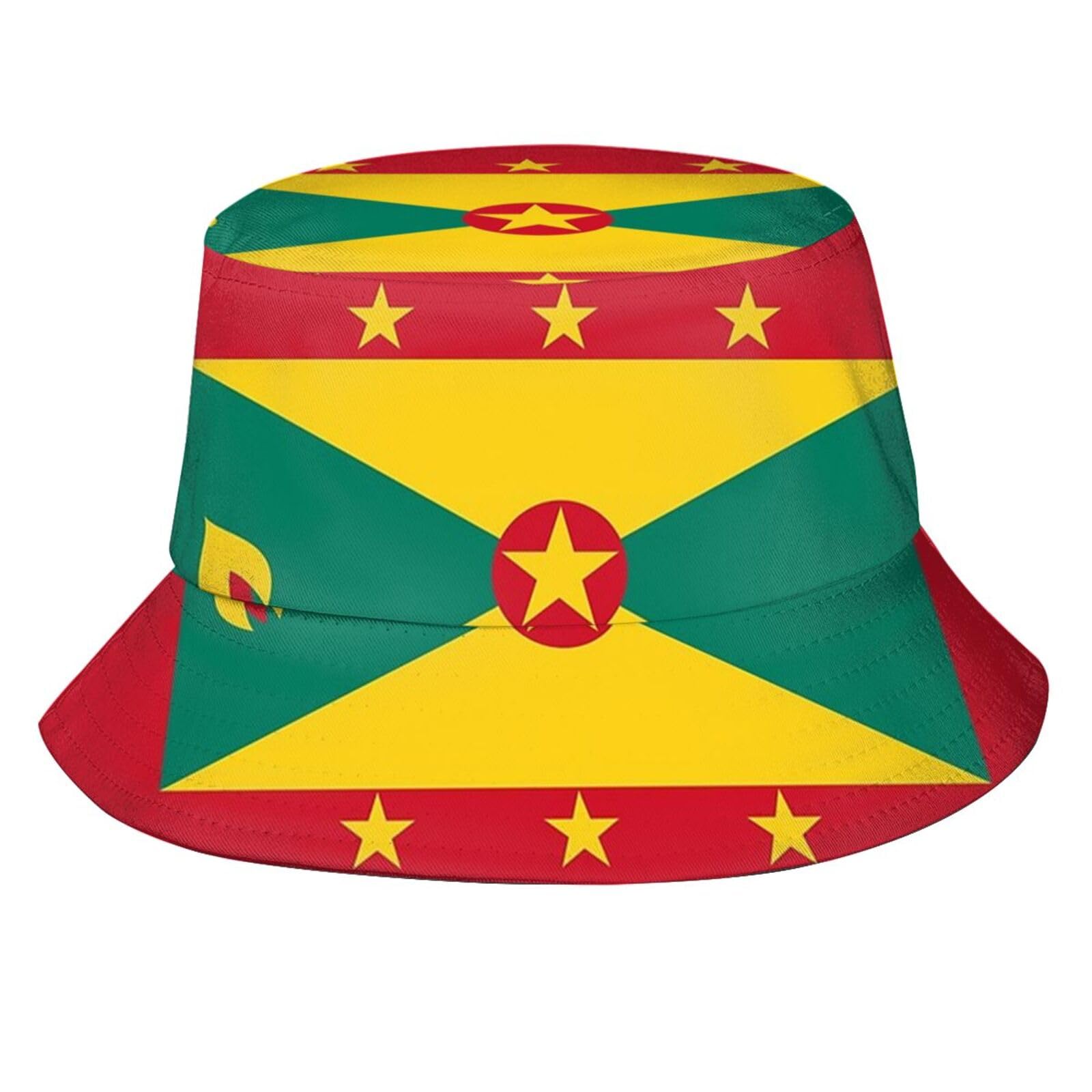 Cute Funny Flag Bucket Hats Fashion Patriotic Sun Cap Packable Outdoor Fisherman Hat for Women Men, Grenada Flag_c00001, One size