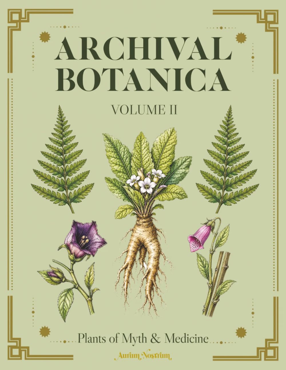 Archival Botanica Volume II: Plants of Myth & Medicine: A Botanical Coloring Book with Herbarium-Style Plates and Specimen Labels