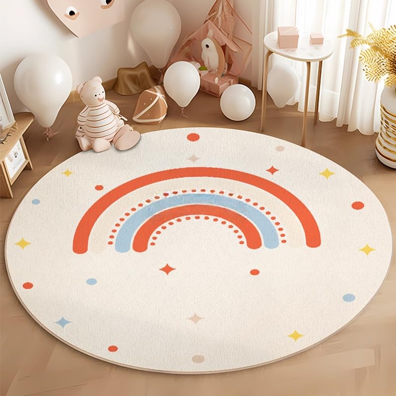 Alfombra redonda para niños de 100 cm ideal para dormitorio y decoración de guardería