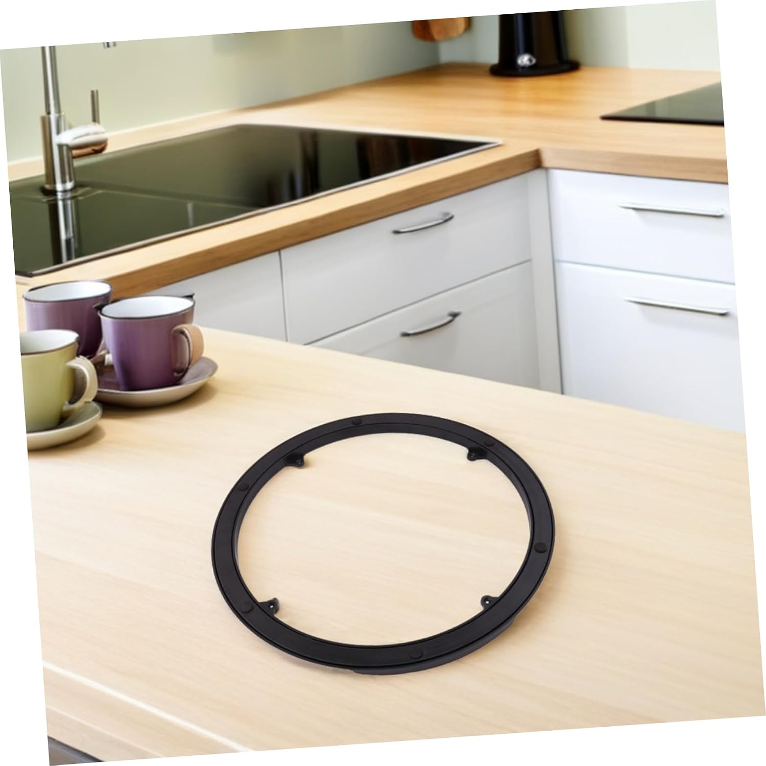 Silent Turntable Base 40cm Plastic Round Lazy Susan Kit Parts Lightweight Easy to Clean Rotating Storage Tray Base for Dining Table or Libraries