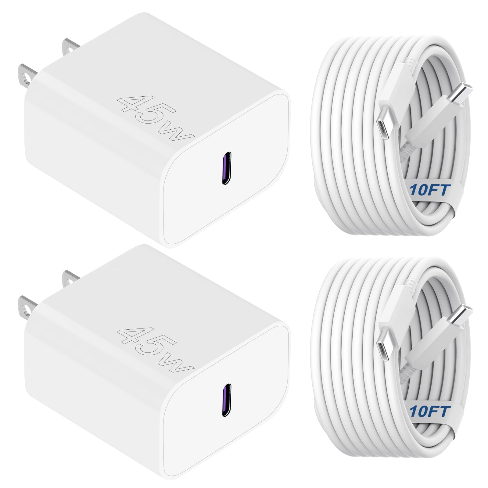 45W i-Phone 17 16 Charger Fast Charging USB C i-Phone 16 Pro Max Charger Block with 10FT Long