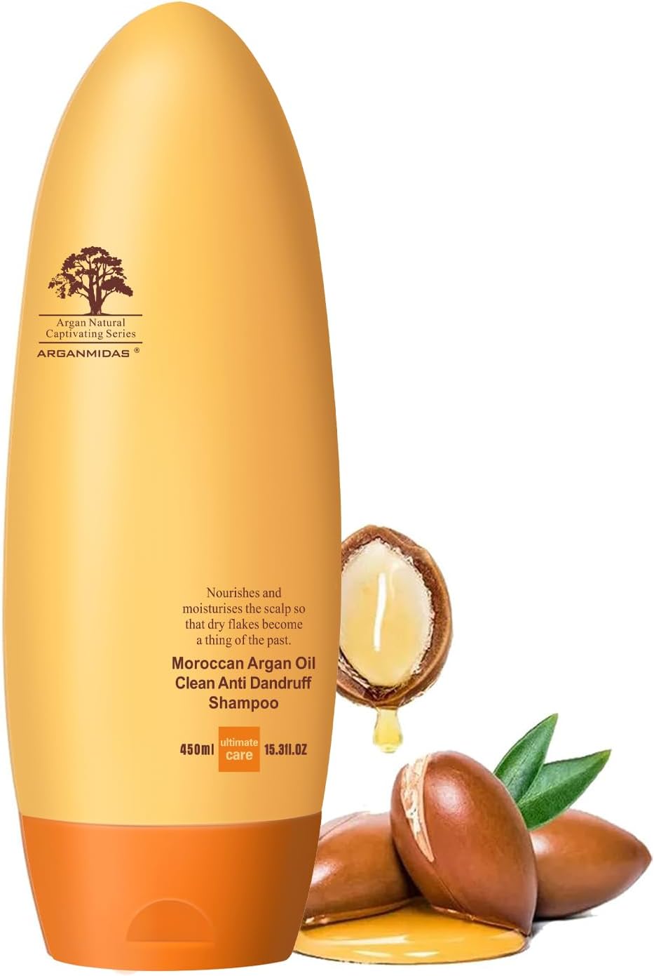 ARGANMIDAS Anti-Dandruff Moisturizing Shampoo for Dry, Flaky and Itchy Scalp - Treats and Prevents Dandruff for Women and Men, 15.3 Fl Oz