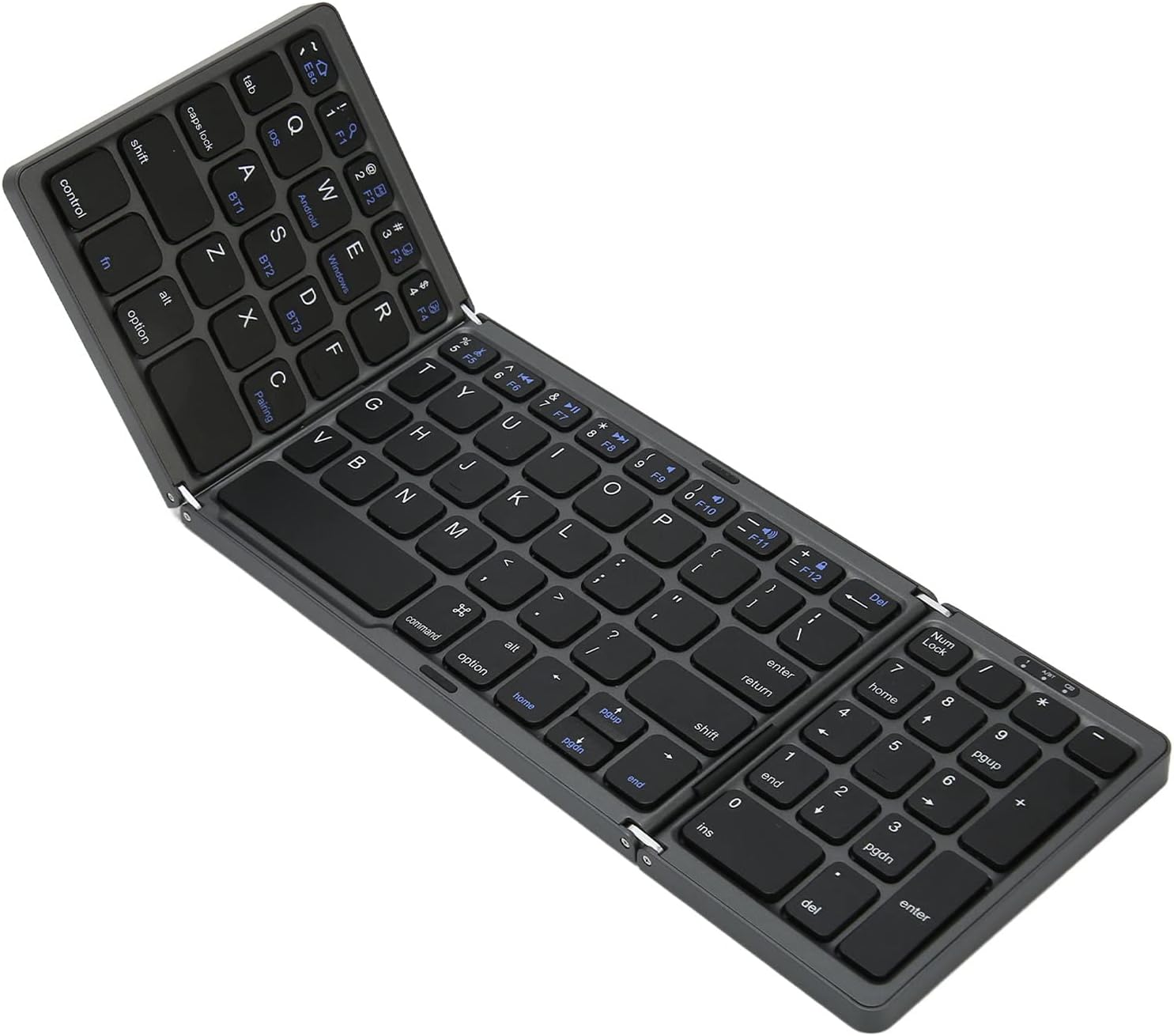 Denash Foldable Bluetooth Keyboard,Portable Pocket Size Wireless Keyboard,Folding Travel Keyboards with Numbpad for PC, Tablet and Laptop