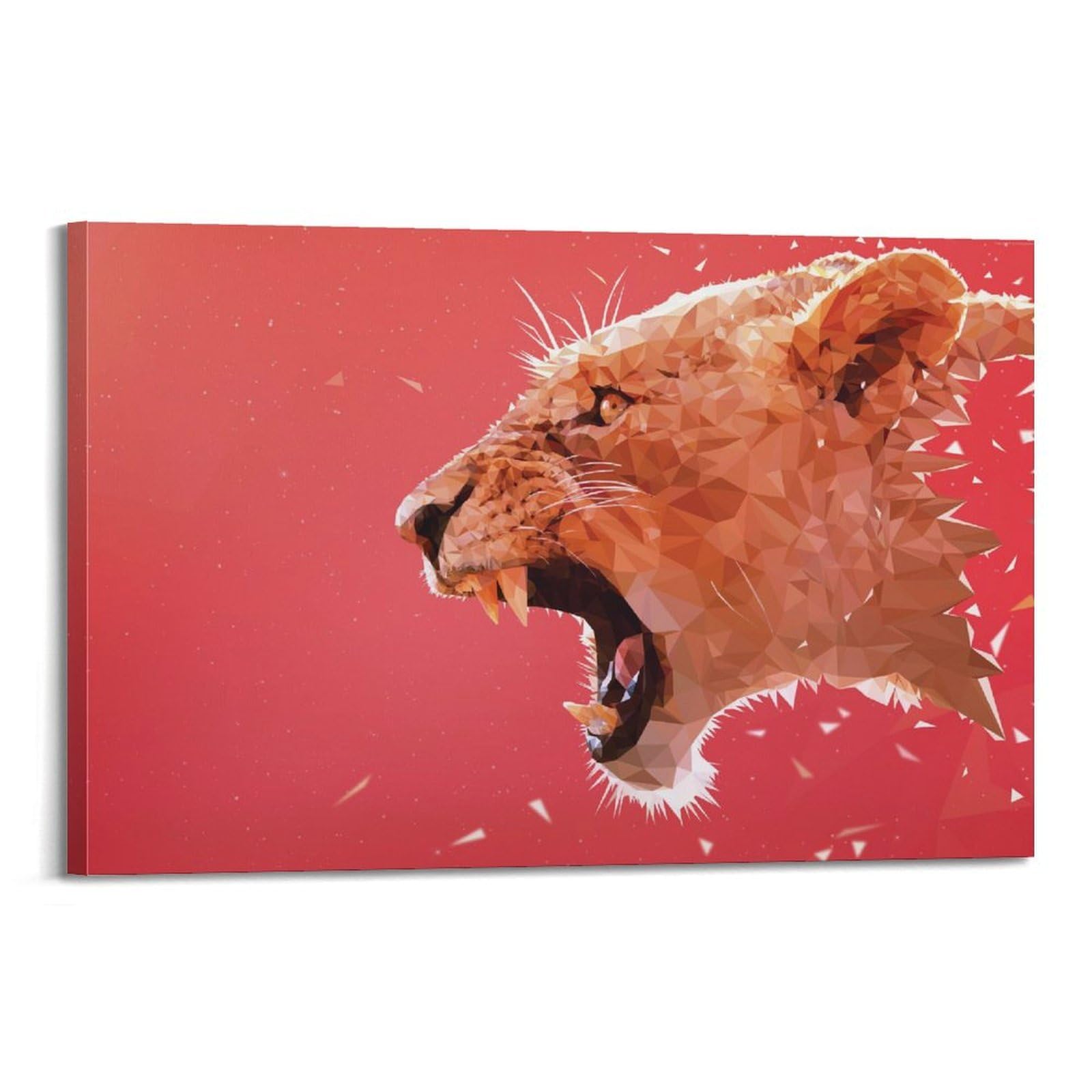 JTLFXY Animal Poster Roaring Lion Poster Decorative Painting Canvas Wall Posters And Art Picture Print Modern Family Bedroom Decor Posters 20x30inch(50x75cm)
