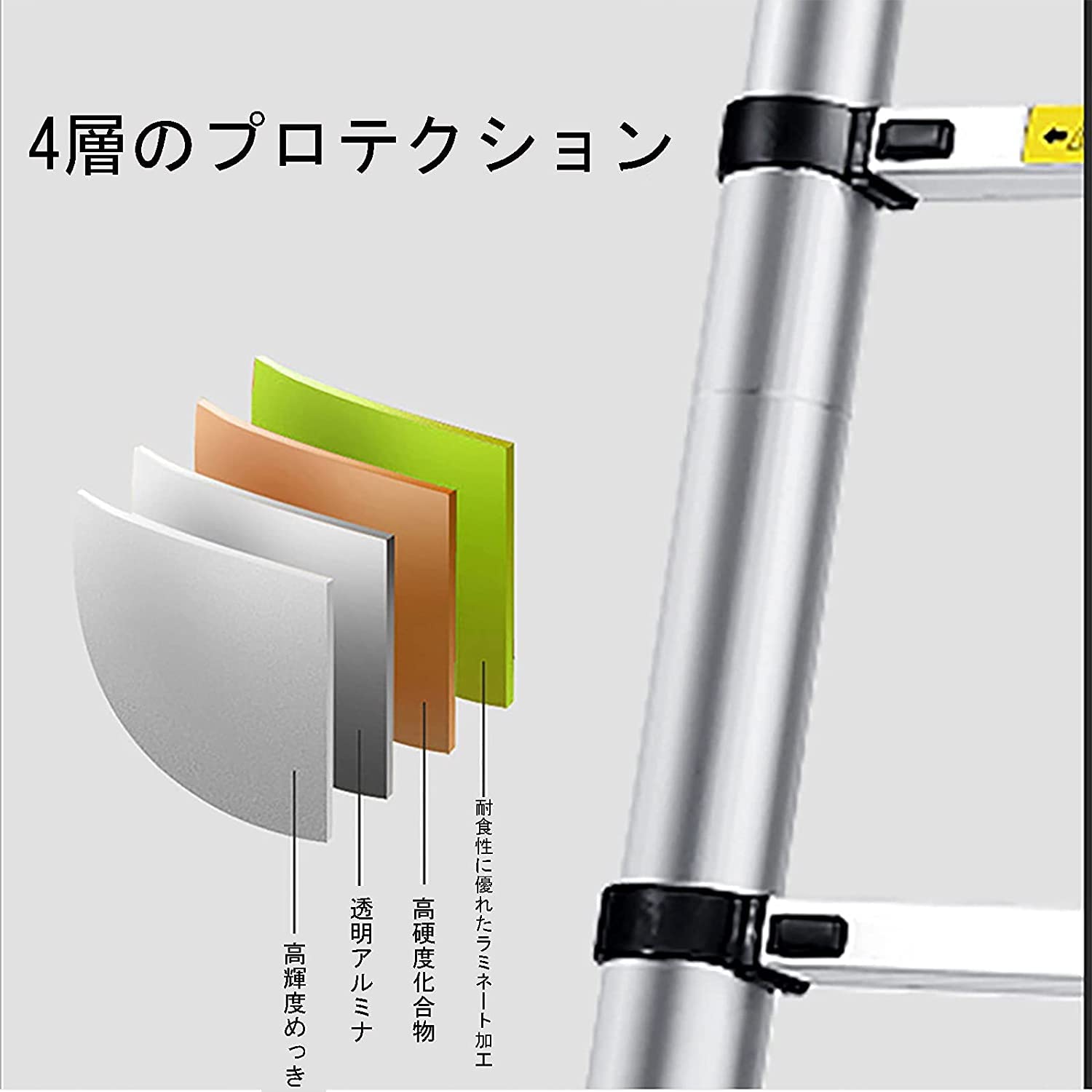 2M*2M 伸縮 脚立 アルミ 折りたたみ コンパクト 梯子 伸縮は