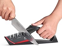 Vista 4 de Cangshan SHARK Series 1026818 - Afilador de cuchillos de 4 etapas, color rojo