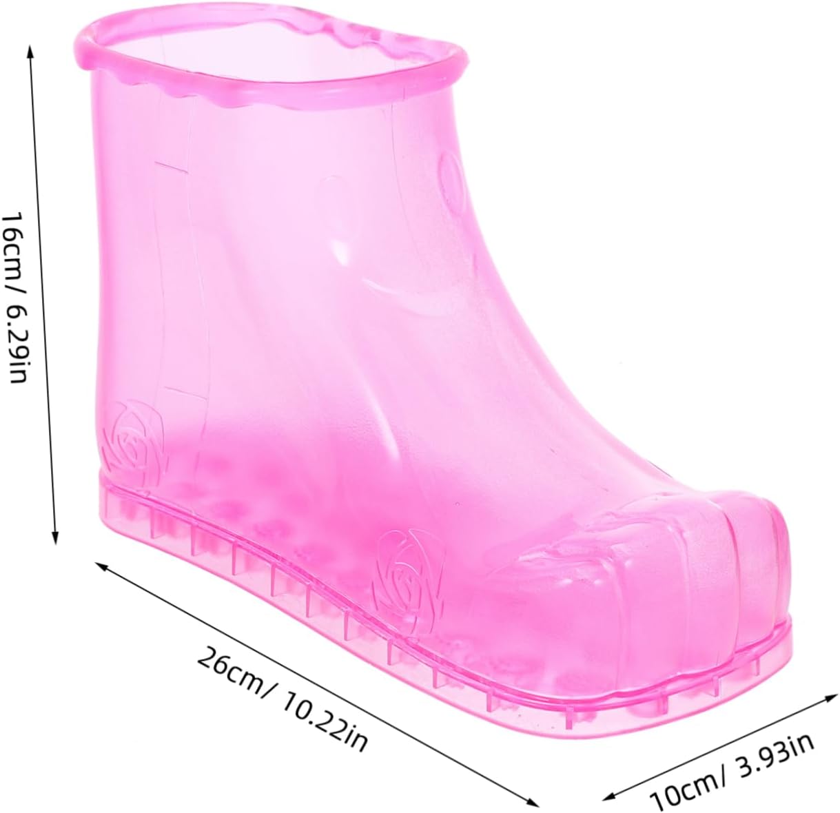 Baluue Multi Use Foot Bath Shoes Rosy High Tube Water Leak Foot Soaking Boots for Massage Relief and Heat Retention for Family and Hotel Use